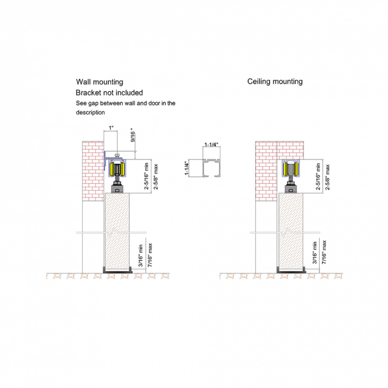 Sliding Door Hardware Kit - 78" Track For Single Door Up To 130 Lbs, Silent Rollers, SLID'UP 160