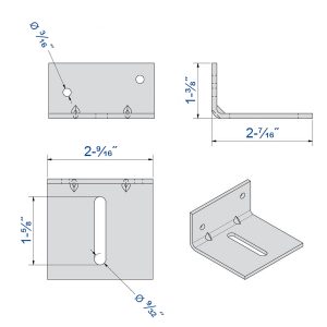 Drawing with dimensions of our wall fixing bracket for double-track for SLID'UP 1100