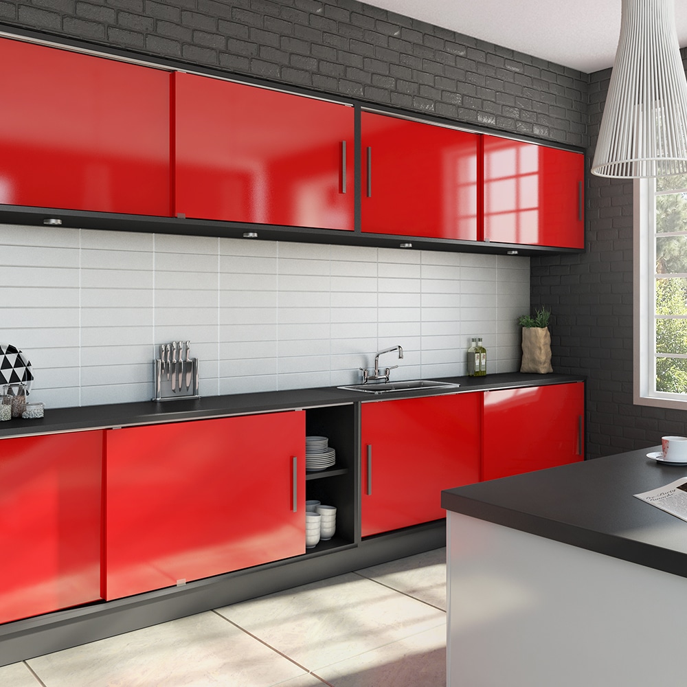 Sliding door with top sliders
