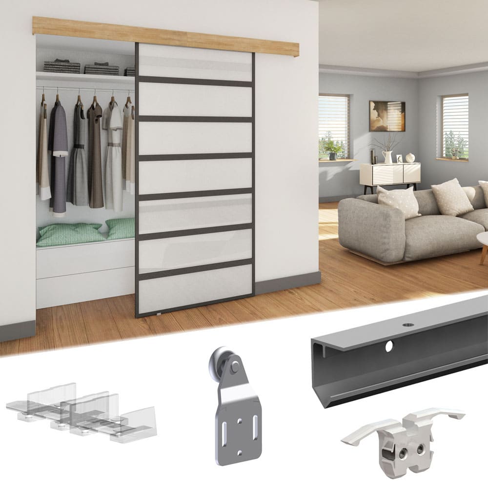 Sliding closet door hardware kit SLID'UP 120 by MANTION USA