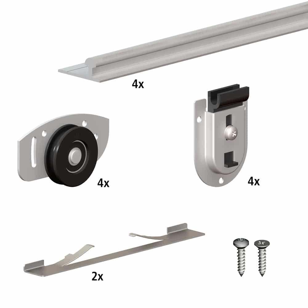 Sliding bypass closet door hardware kit SLID'UP 130 by MANTION USA