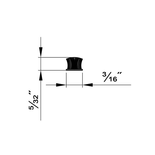 Drawing with dimensions of our Self-adhesive brush seal - 1/8" height