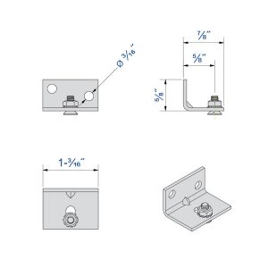 Drawing with dimensions of our wall mount bracket for SLID'UP 1100, 1300