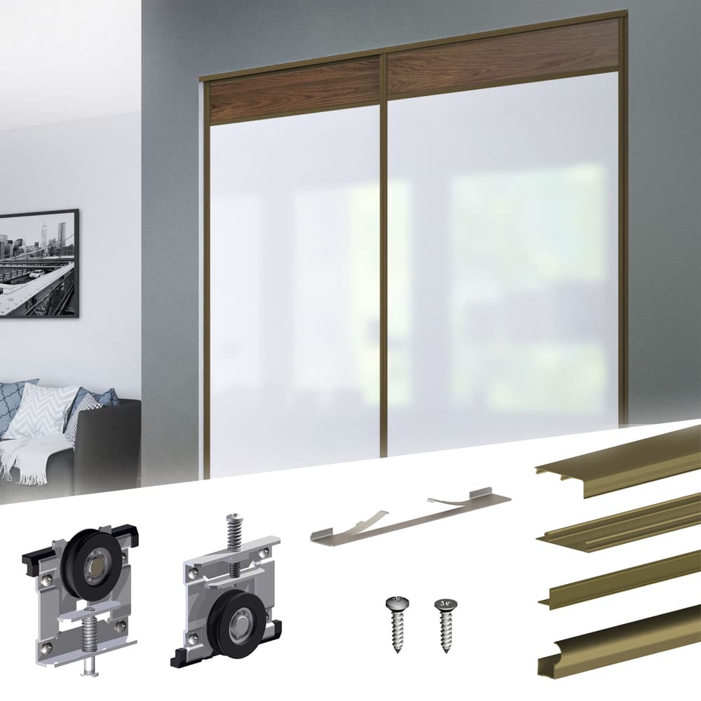 Sliding bypass closet door hardware kit SLID'UP 230 by MANTION USA