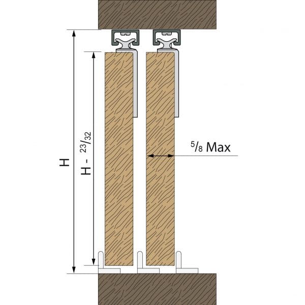 1 pieza  55 Slide Line  gedotec  soporta hasta 15 kg  Herraje para para armario Sistema de puerta corredera puerta para puerta de madera caballete rollo para puerta corredera 
