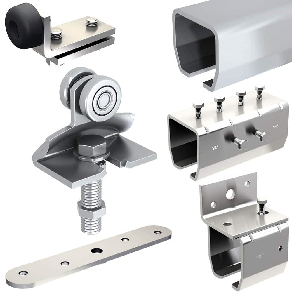Sliding door hardware kit for doors up to 310 lbs and up to 11/2