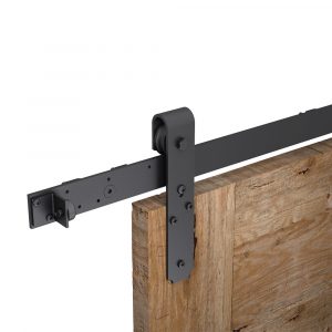Ambiance image of our Sliding barn door hardware kit - ROCDESIGN - Black