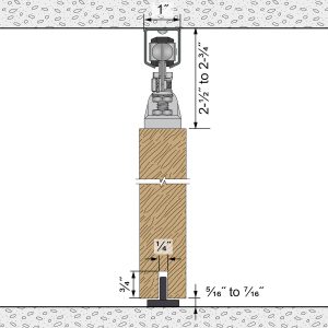 Drawing with dimensions of our SLID'UP 1300 for 1 or 2 exterior doors