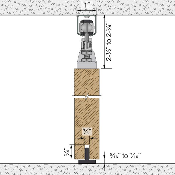 Drawing with dimensions of our SLID'UP 1300 for 1 or 2 exterior doors