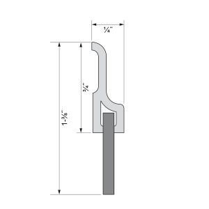 Drawing with dimensions of our dustproof door bottom sweep