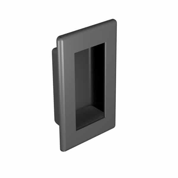 Rectangular flush pull handle - Black ABS plastic