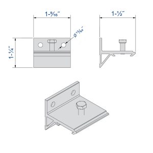 Drawing with dimensions of our wall mounting bracket for SLID'UP 1000