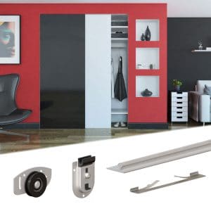 Content of SLID'UP 230 sliding door hardware kit