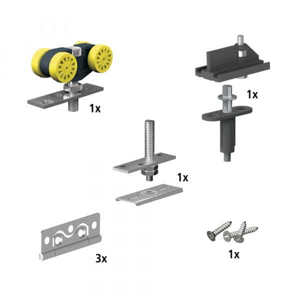 Quantity of items in our SLID’UP 240 – Sliding barn door hardware kit