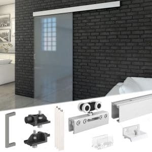 Content of SLID’UP 190 – Sliding glass door hardware kit for 1 glass door