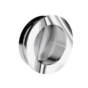 Round flush pull handle - Extra thin - Chrome-plated metal