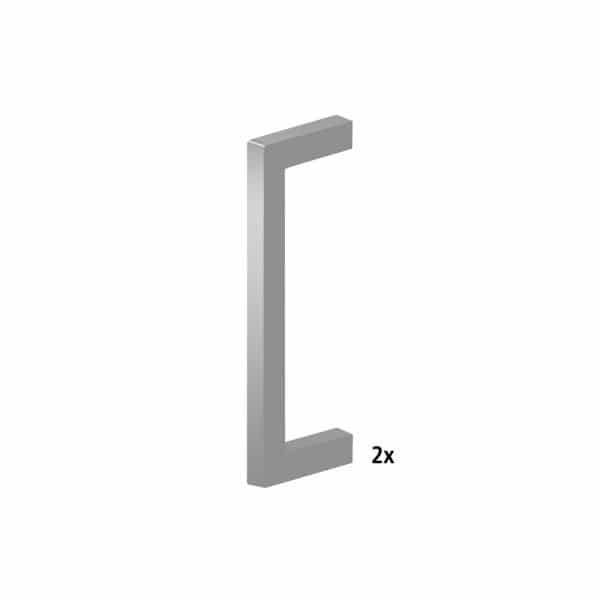 Quantity in our set of 2 adhesive pull handles for sliding doors - Chrome-plated metal