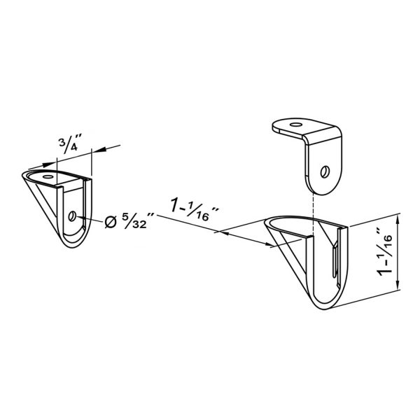 Drawing with dimensions of our shelf brackets