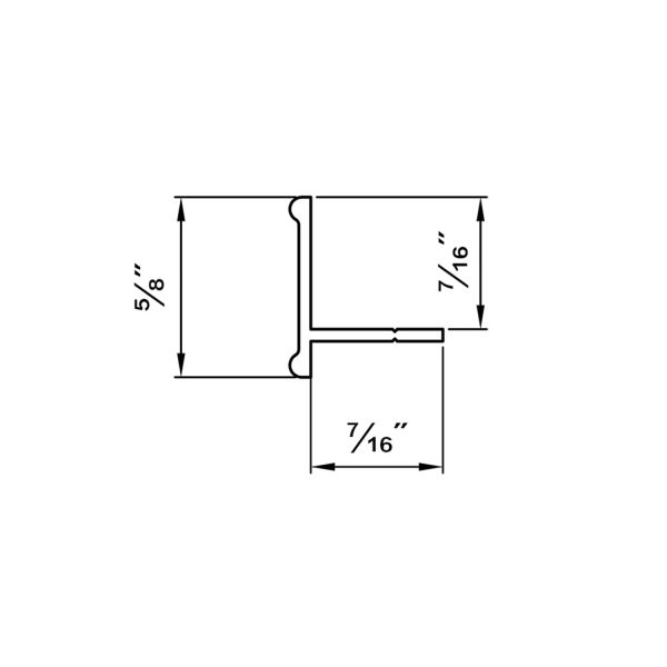 Drawing with dimensions of our 70″ T profile for sliding closet doors