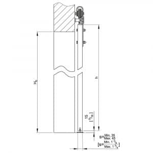 Drawing with dimension of our SLID’UP 240 – Sliding barn door hardware kit