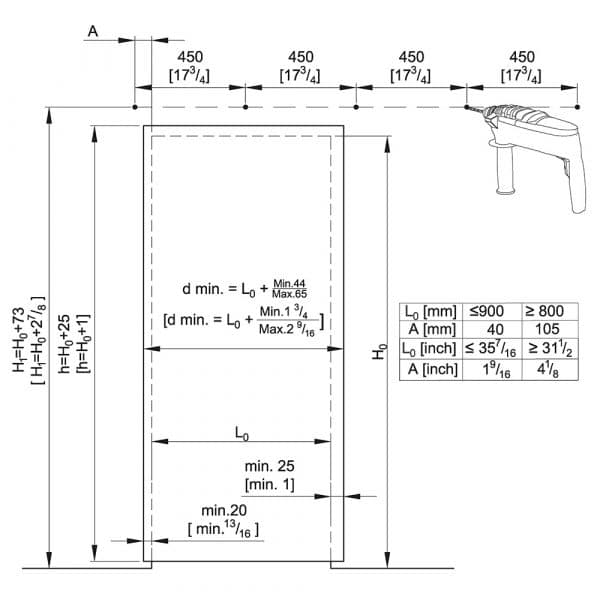 Drawing SLID’UP 240 – Sliding barn door hardware kit