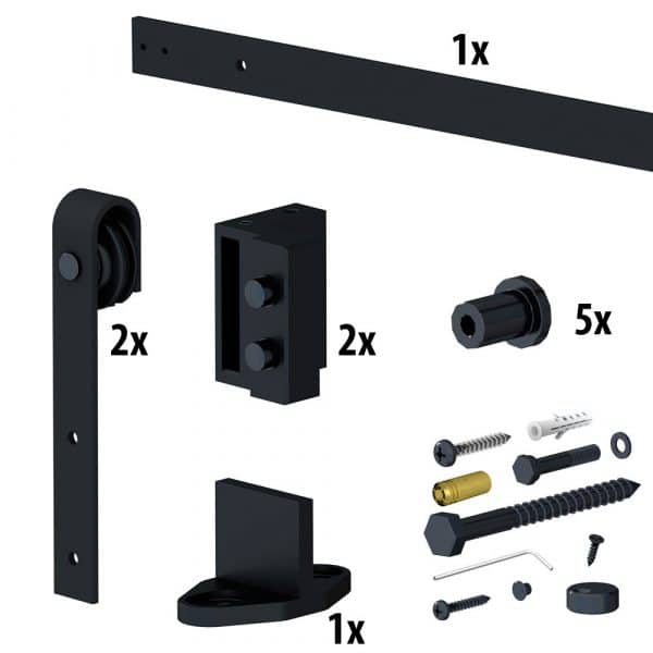 Quantity of items in our SLID’UP 240 – Sliding barn door hardware kit – Big wheels style -