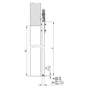 Drawing of our SLID’UP 240 – Sliding barn door hardware kit – Big wheels style