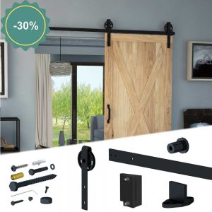 SLID'UP 240 - Sliding barn door hardware kit - Big wheels style discount