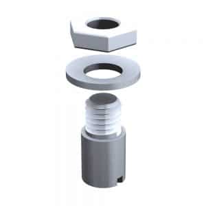 Galvanized steel cylindrical stopper for double doors joining in the center for SLID'UP 1900