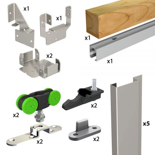 Quantity of items in our SLID'UP 2200 - Pocket door hardware kit with removable track