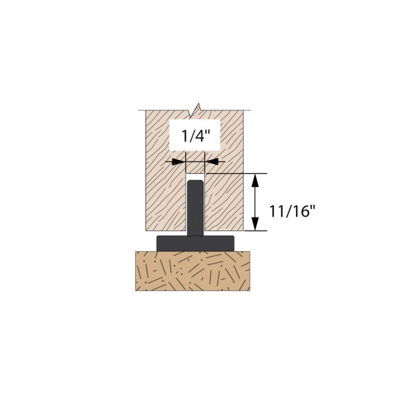 Installation drawing with dimensions of our polyamide bottom guide for SLID'UP 1000, 1100, 2200