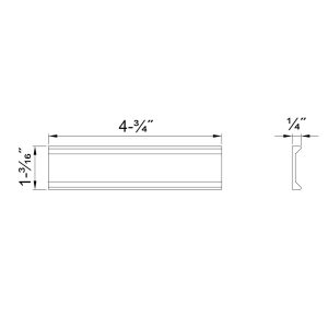 Drawing with dimensions of our adhesive handles for glass doors