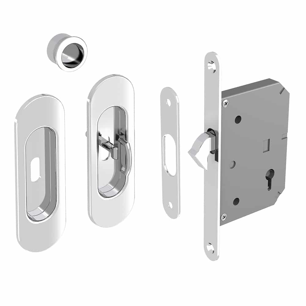 Mortise lock kit Oval handles with key SLID'UP by MANTION Canada
