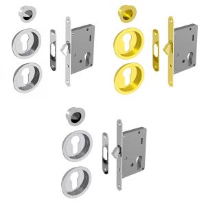 Mortise lock kit for Yale cylinder - Steel with chrome, satin or golden finish
