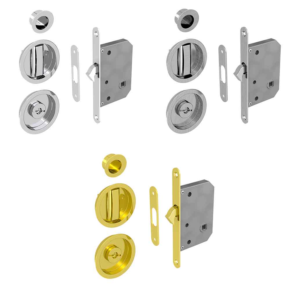 Mortise lock kit Round handles with locking device SLID'UP by MANTION
