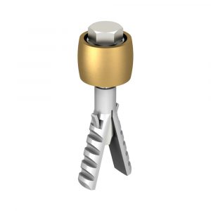 Brass roller guide on screw anchor