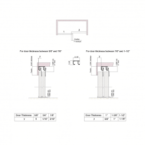 Système coulissant SLID'UP 110 pour 2 portes de placard - rail 1,5