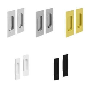 Rectangular flush pull handles