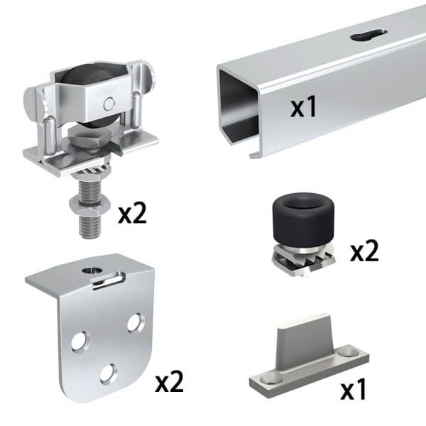 Content and quantities of our SLID'UP 1200 for 1 exterior door - 61" track