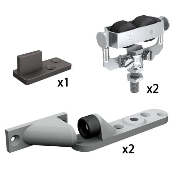 Content of SLID'UP 230 sliding door hardware kit