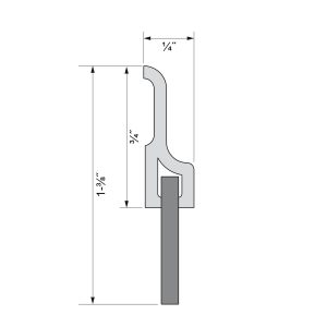 Drawing with dimensions of our rubber door stopper for SLID'UP 2000 (for track SU2049)