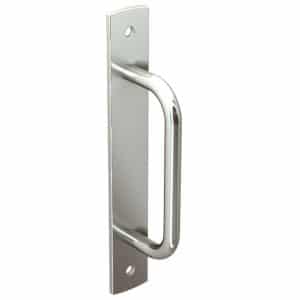 Heavy duty sliding door pull handle – 2 fasteners Galvanized steel with chrome finish