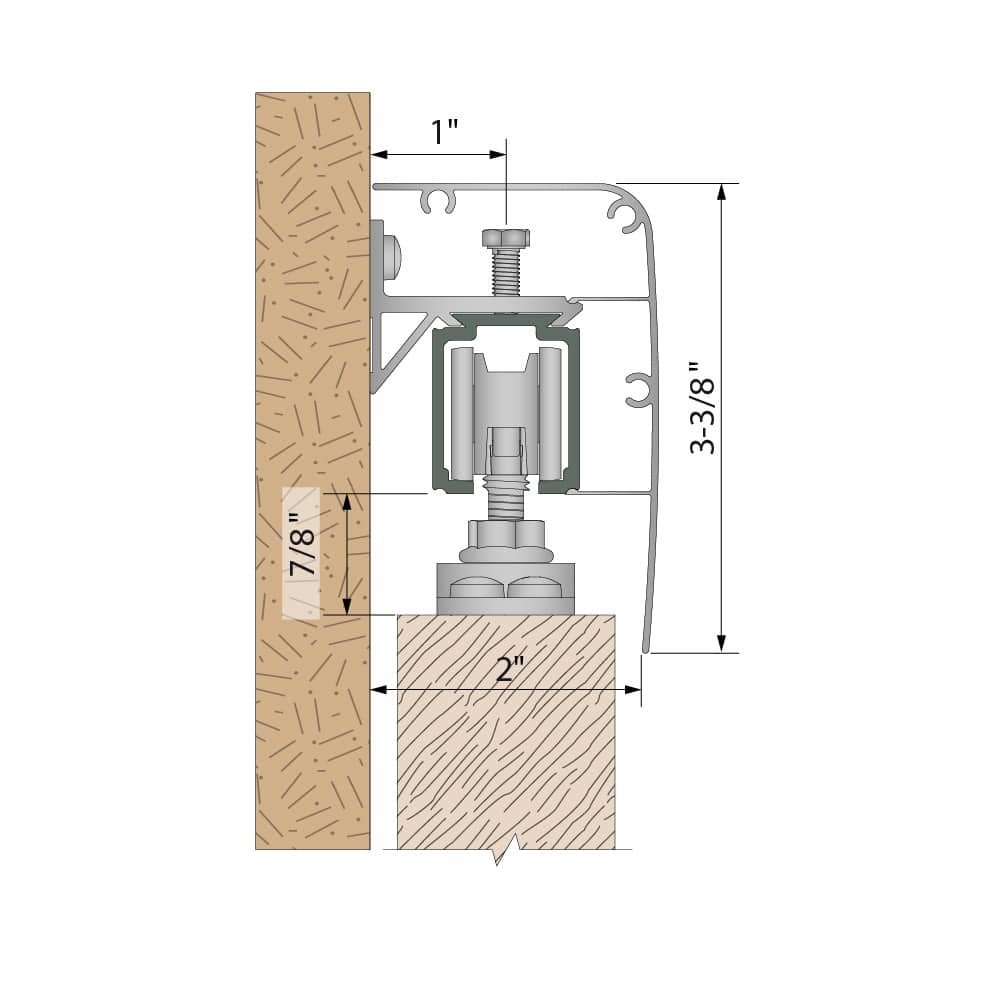 Drawing with dimensions of our valance for wall mounting for SLID'UP 1000