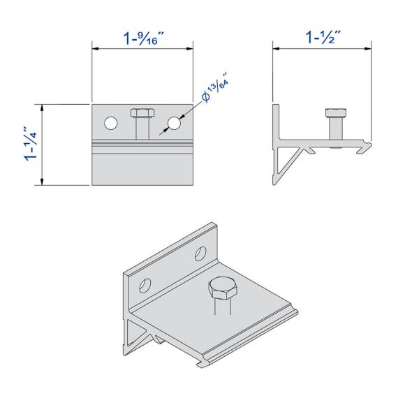 Drawing with dimensions of our rubber door stopper for SLID'UP 2000 (for track SU2049)