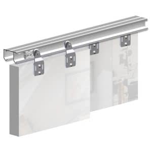 Mounting picture of our SLID'UP 110 for 2 sliding closet doors