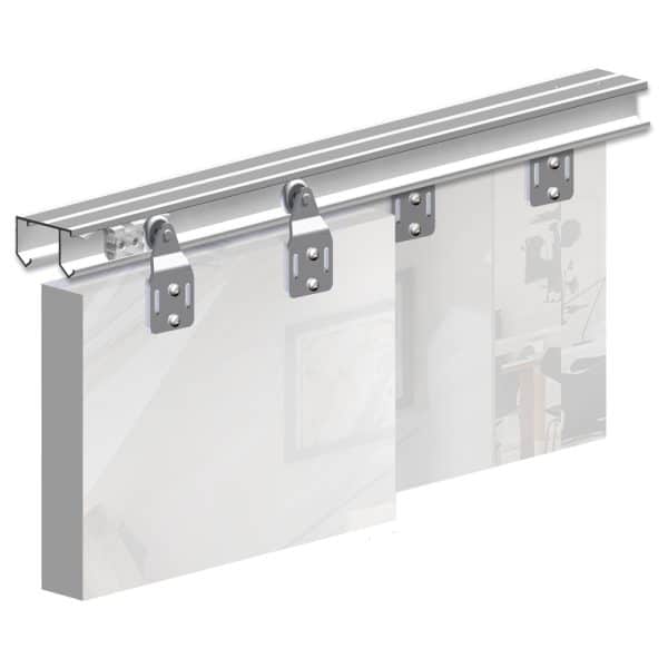 Mounting picture of our SLID'UP 110 for 2 sliding closet doors