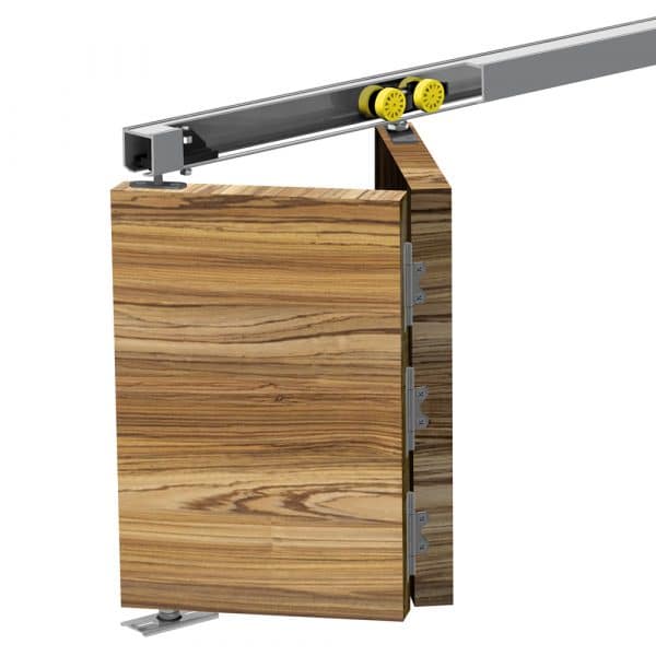 Mounting picture of our SLID'UP 140 kit for bifold doors - 47" for 2 doors