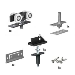 Quantity of items in our bifold door rollers kit for SLID’UP 150 for 2 folding panels up to 90 lbs each