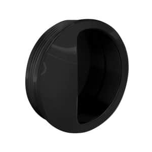 Black round flush pull handle for sliding doors