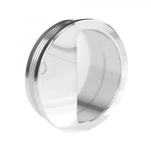 Silver round flush pull handle for sliding doors